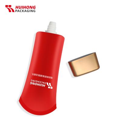 100ml Ống Lotion có thể phân hủy sinh học màu đỏ với nắp vàng vít