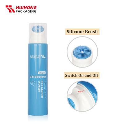 cây mía xanh mỹ phẩm massage da đầu bàn chải silicone ống rửa mặt
